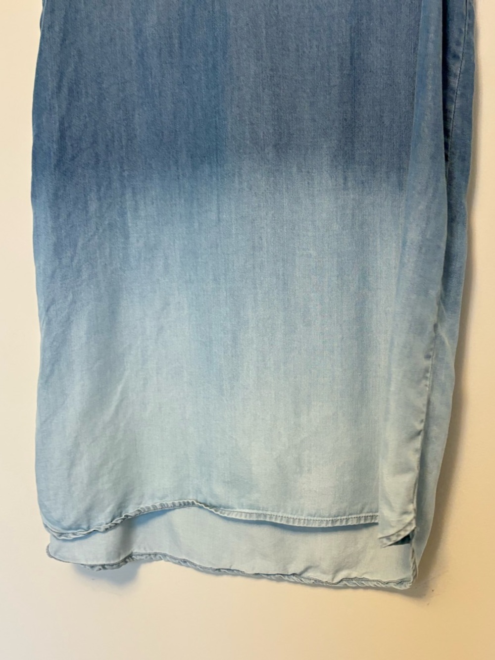 Beach Lunch Lounge Large Denim Shift Dress Lyocell Sleeveless Western Coastal - Picture 3 of 9